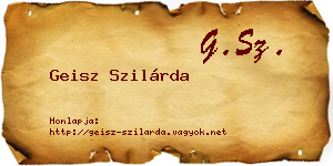 Geisz Szilárda névjegykártya